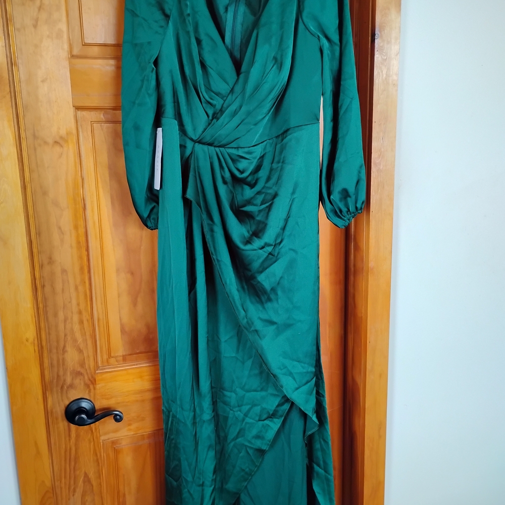 Azazie Emerald Long Sleeve Gown
